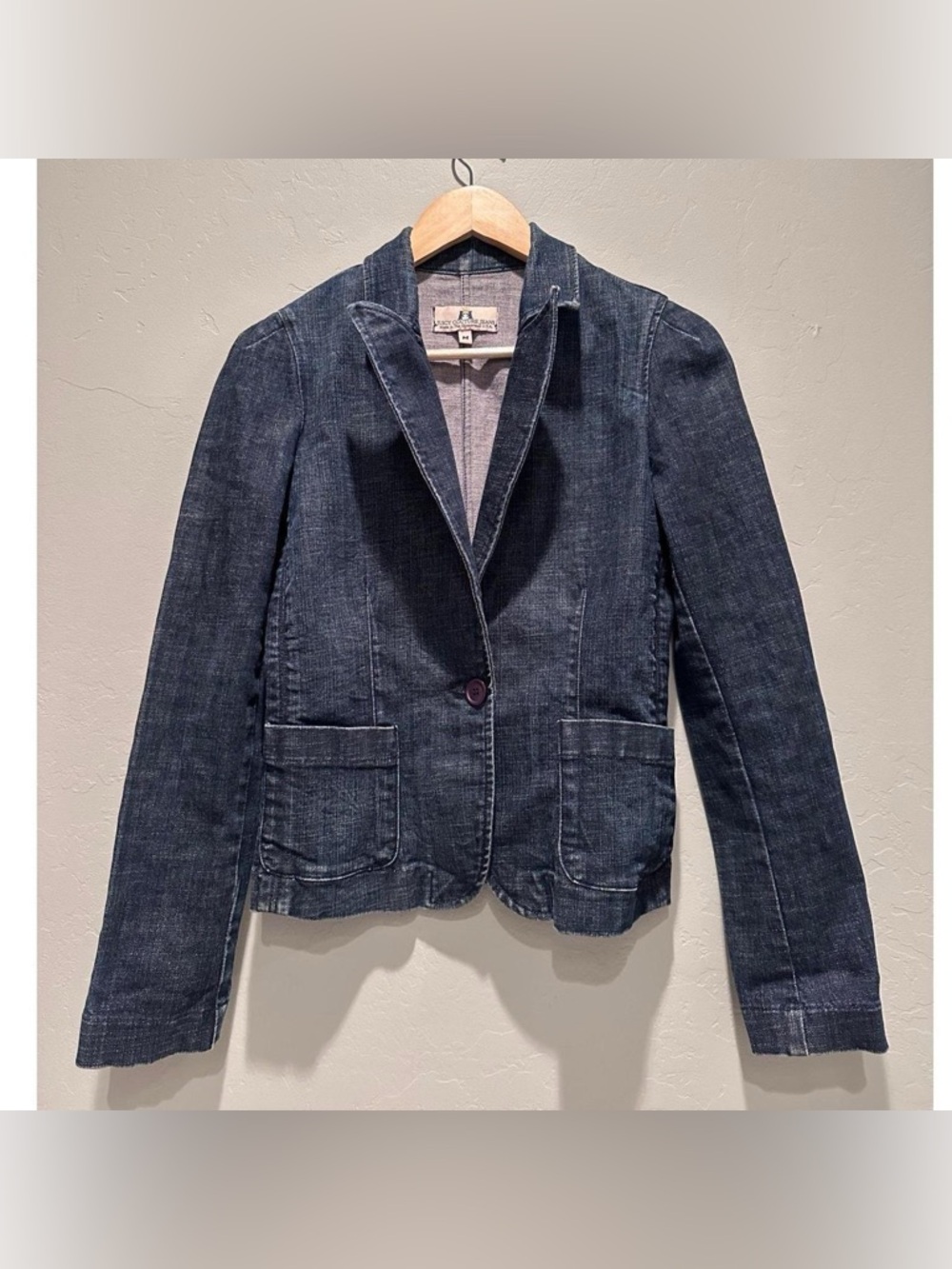 Juicy Couture Denim Blazer Y2K Made in USA Fitted‎ Jean Jacket Vintage